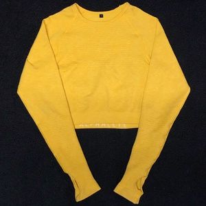 Alphalete Revival Crop Long Sleeve - Yellow